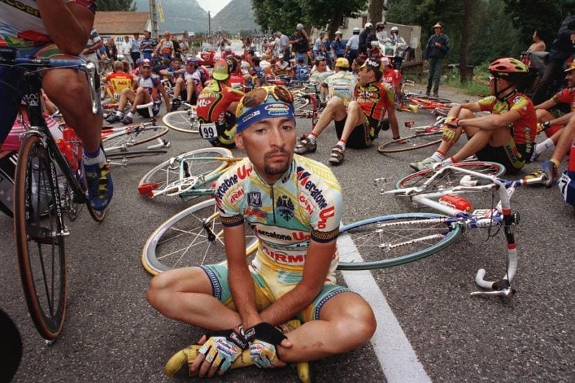 Grève du peloton sur la 12ème étape du Tour de France 1998